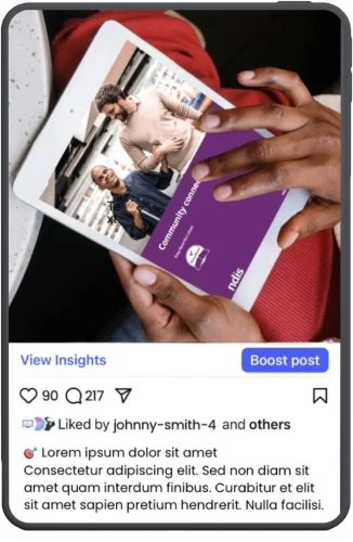 Tablet and stylus social media post design