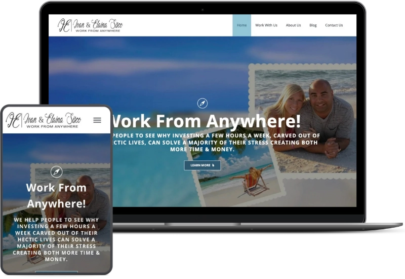 Ivan and Elaina web image Ivan and Elaina Sisco website mockup