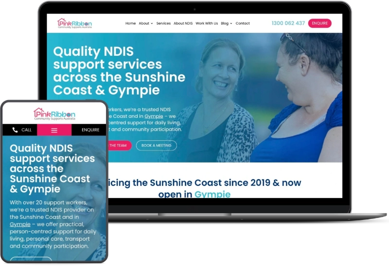 Pink Ribbon Community Supports Australia web image Pink Ribbon Community Supports Australia website mockup