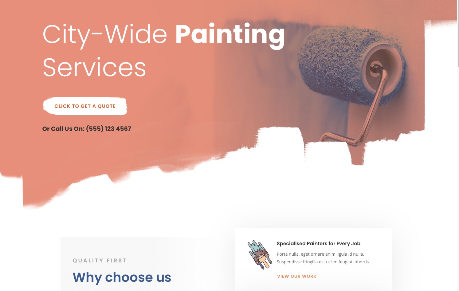 Scar Media Group Painting Services Landing Page Sample image